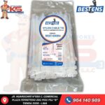 CINTILLO DE NYLON 6.6 BLANCO (UL) 800X9MM (80CM) X 100PZ