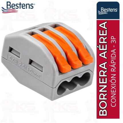 Bornera de Conexión Rápida 3 Pines 32A para Cable Eléctrico