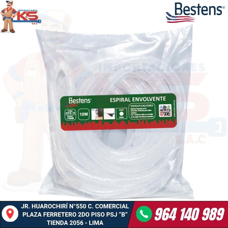 ESPIRAL COLOR BLANCO 19MM X 10MTS-SWB-19 ESPIRAL COLOR BLANCO 19MM X 10MTS-SWB-19