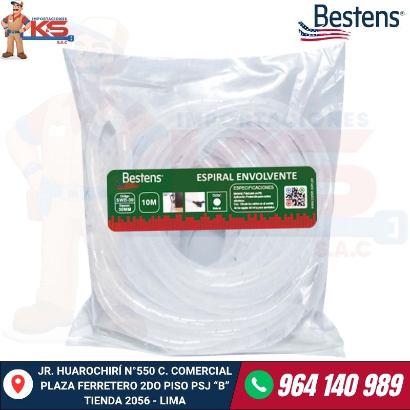 ESPIRAL COLOR BLANCO 30MM X 10MTS-SWB-30 ESPIRAL COLOR BLANCO 30MM X 10MTS-SWB-30