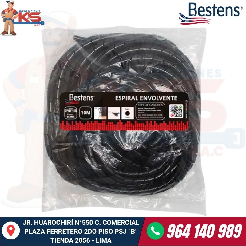 ESPIRAL COLOR NEGRO 15MM X 10MTS-SWB-15B ESPIRAL COLOR NEGRO 15MM X 10MTS-SWB-15B