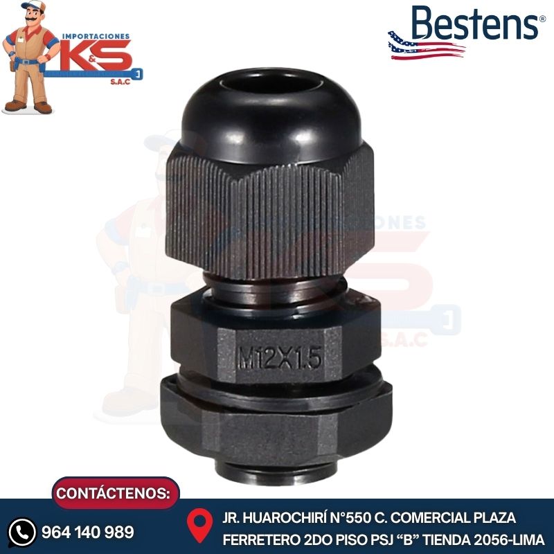 NYLON M12N PRENSAESTOPA DE NYLON TIPO MILIMÉTRICO M12 NEGRO IP68 UL - Imagen 1