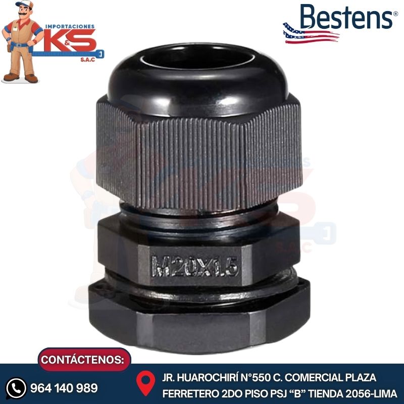 NYLON M20N PRENSAESTOPA DE NYLON TIPO MILIMÉTRICO M20 NEGRO IP68 UL - Imagen 1