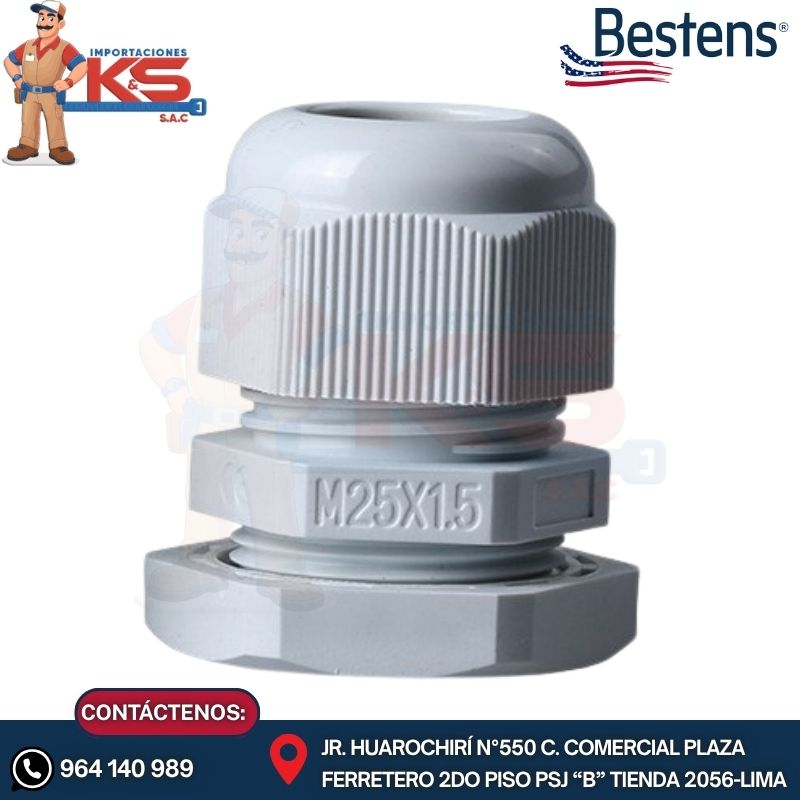 NYLON M25B PRENSAESTOPA DE NYLON TIPO MILIMÉTRICO M25 BLANCO IP68 UL - Imagen 1