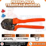 PRENSA MANUAL PARA TERMINALES TIPO BANDERA 1.5-2.5MM2 COLOR NARANJA