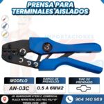 PRENSA PARA TERMINALES AISLADOS (PRENSADO 4 PUNTOS) 0.5-6MM2 COLOR AZUL