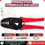 PRENSA PARA TERMINALES AISLADOS (PRENSADO 4 PUNTOS) 0.5-6MM2 COLOR ROJO