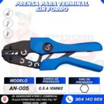 PRENSA PARA TERMINAL SIN FORRO 0.5-10MM2 (PRENSADO HEXAGONAL) COLOR AZUL