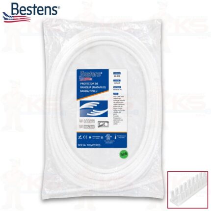 Protector de bandeja matafilo banda tipo U blanco 1mm x 10 metros KG-010