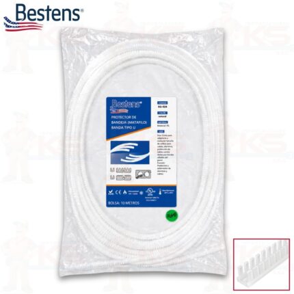 Protector de bandeja matafilo banda tipo U blanco 2.4mm x 10 metros KG-024