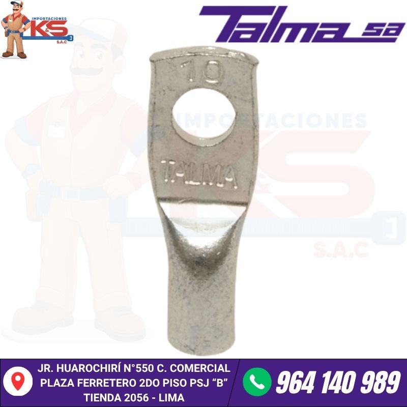 TERMINAL TALMA DE 10MM HUECO 3/16" TERMINAL TALMA DE 10MM HUECO 3/16"