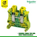 BORNERA TIERRA TIPO RIEL 10MM VERDE/AMARILLO-NSYTRV102PE