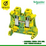 BORNERA TIERRA TIPO RIEL 6MM VERDE/AMARILLO-NSYTRV62PE