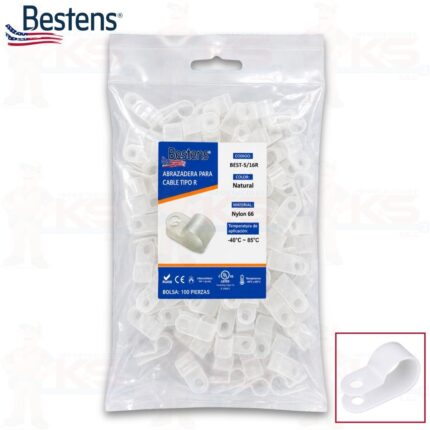 abrazadera para cable tipo R bestens bolsa x 100 piezas (BEST-5/16R)