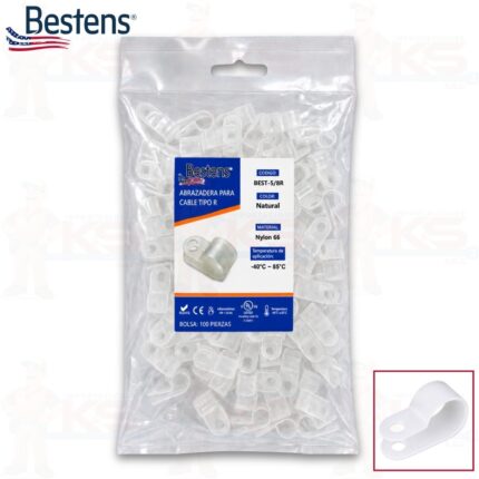 abrazadera para cable tipo R bestens bolsa x 100 piezas (BEST-5/8R)