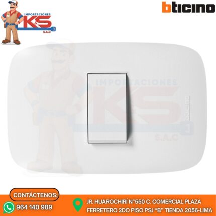 INTERRUPTOR SIMPLE 1P 10A 250V BLANCO DOMINO SENCIA