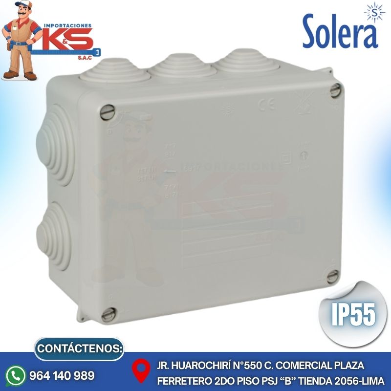 CON 717 CAJA DE PASE PVC CON CONOS 160X135X70MM GRIS LIBRE DE HALÓGENO IP55 - Imagen 1