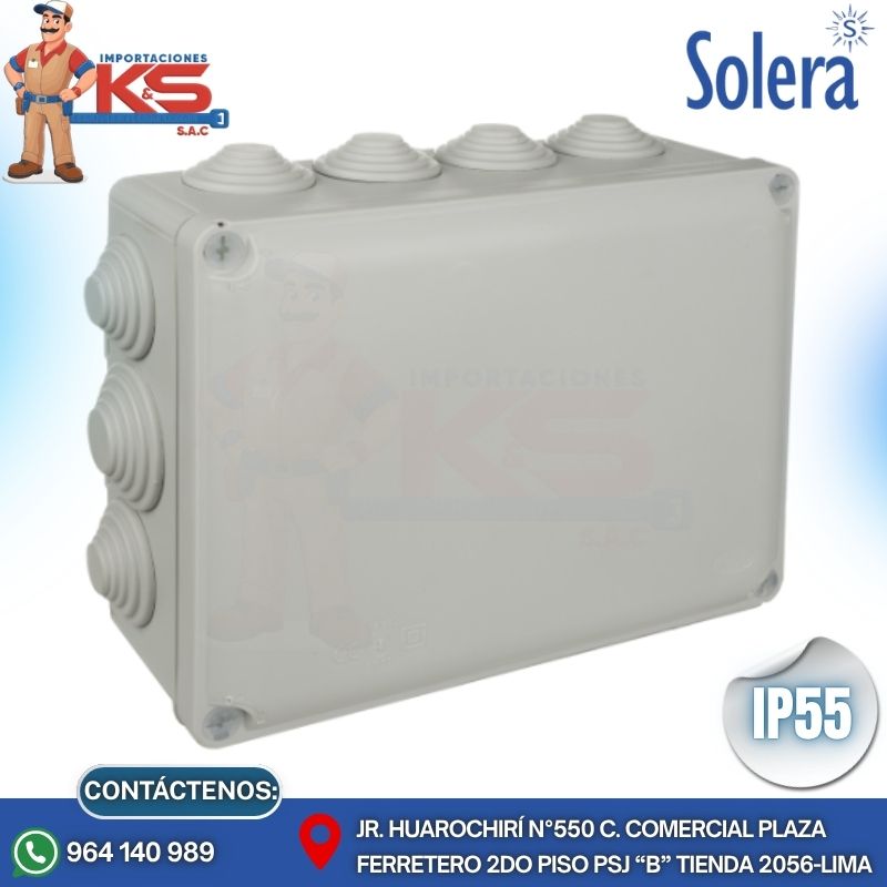 CON Y686 CAJA DE PASE PVC CON CONOS 220X170X80MM GRIS LIBRE DE HALÓGENO YBOX IP55 - Imagen 1