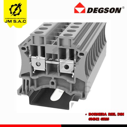 BORNERA RIEL DIN 6MM2 GRIS TIPO CONEXIÓN POR TORNILLO