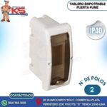 TABLERO EMPOTRABLE 2 POLOS PUERTA FUMÉ A/VERTICAL IP40 IK08