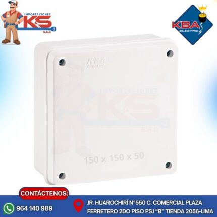 CAJA PASE PVC SIN CONO 150X150X50MM BLANCO