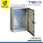 TABLERO METÁLICO ADOSABLE 400X400X150MM CON PLACA IP66 RAL 7035