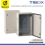 TABLERO METÁLICO ADOSABLE 500X400X300MM CON PLACA IP66 RAL 7035