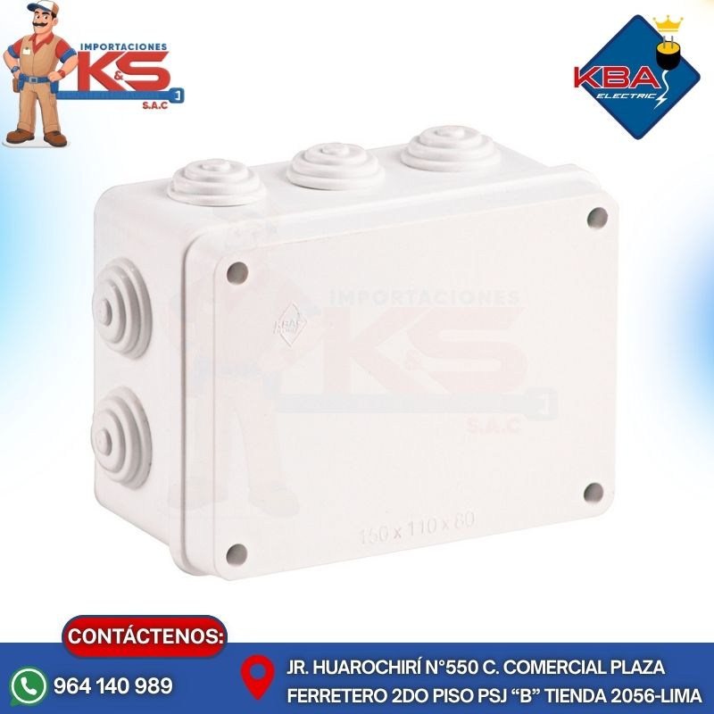 conKBA 150X110X80MM CAJA PASE PVC CON CONO 150X110X80MM BLANCO - Imagen 1