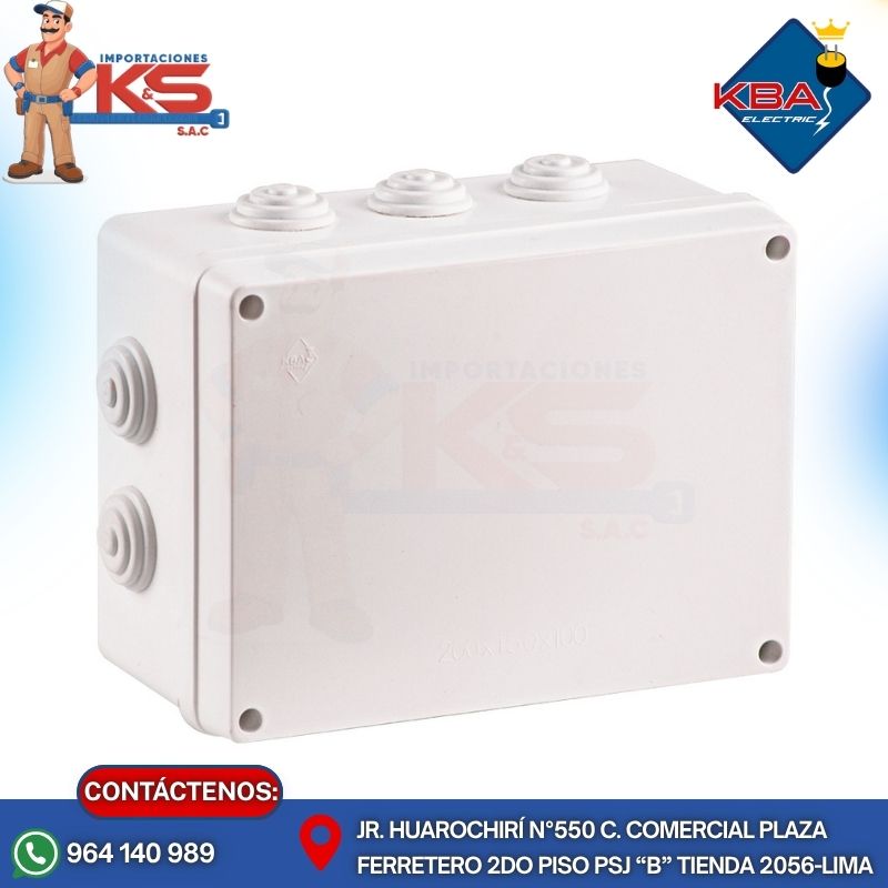 conKBA079C CAJA PASE PVC CON CONO 200X150X100MM BLANCO - Imagen 1