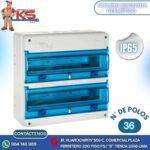 TABLERO ADOSABLE HERMETICO 36 POLOS LIBRE HALÓGENO IP65 IK08 CON BORNE (sin pretroquelado)