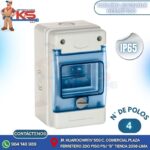TABLERO ADOSABLE HERMETICO 4 POLOS LIBRE HALÓGENO IP65 IK08 SIN BORNE (pretroquelado)