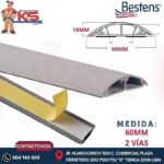 CANALETA DE PISO 60MM X 18MM X 2MTS 2 VÍAS GRIS CON ADHESIVO