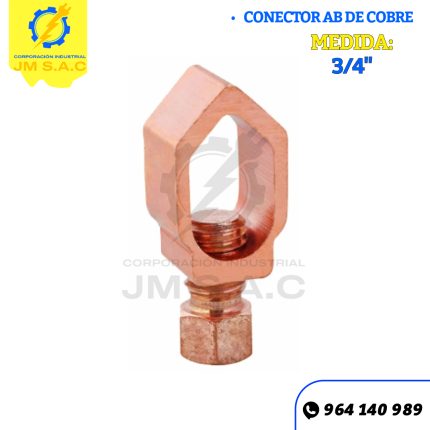 CONECTOR AB DE COBRE 3/4" PARA POZO A TIERRA