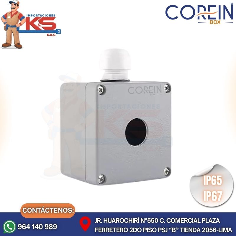 AGUJERO 1H CAJA DE ALUMINIO PARA PULSADOR DE 1 PERFORACIÓN 22MM - Imagen 1