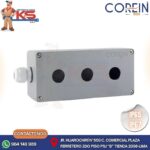CAJA DE ALUMINIO PARA PULSADOR DE 3 PERFORACIONES RECTOS 22MM