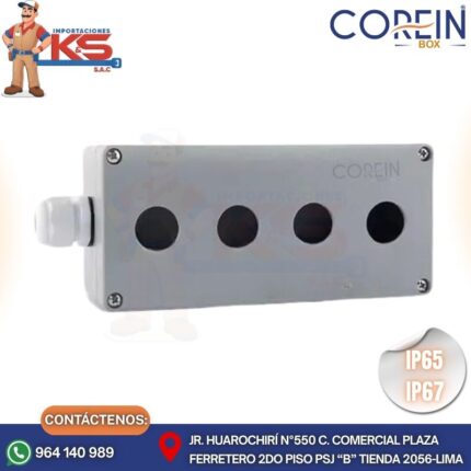 CAJA DE ALUMINIO PARA PULSADOR DE 4 PERFORACIONES 22MM