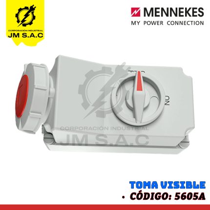 TOMA VISIBLE DE 32AMP 3P+T 415V C/ ENCLAVAMIENTO MECÁNICO DUO ROJO 6H IP67