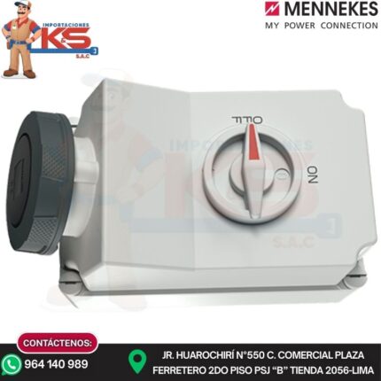TOMA VISIBLE 63A 3P+T 500V NEGRO 7H IP67 C/INTERRUPTOR POR ENCLAVAMIENTO MECÁNICO MENNEKES