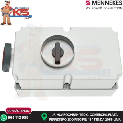 TOMA VISIBLE 125A 3P+T 415V ROJO 6H IP67 C/INTERRUPTOR POR ENCLAVAMIENTO MECÁNICO MENNEKES