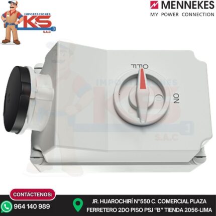TOMA VISIBLE 63A 3P+T 690V NEGRO 5H IP67 C/INTERRUPTOR POR ENCLAVAMIENTO MECÁNICO MENNEKES
