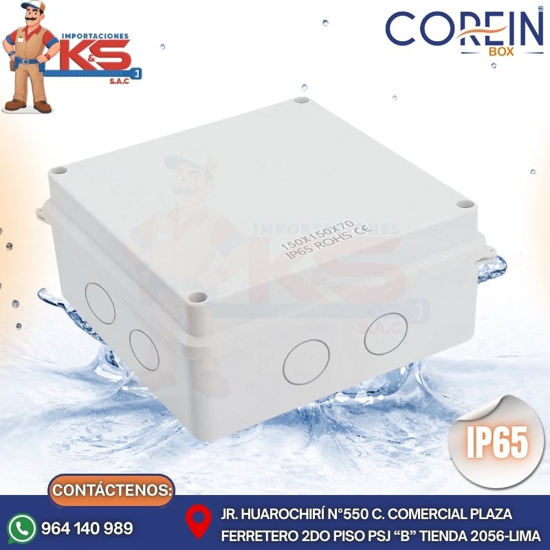 agua SIN 15157 CAJA DE PASE PVC SIN CONO 150X150X70MM BLANCO A PRUEBA DE AGUA IP65 - Imagen 1