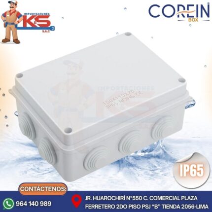 CAJA DE PASE PVC CON CONO 150X110X70MM BLANCO A PRUEBA DE AGUA IP65