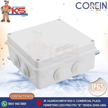 CAJA DE PASE PVC CON CONO 150X150X70MM BLANCO A PRUEBA DE AGUA IP65