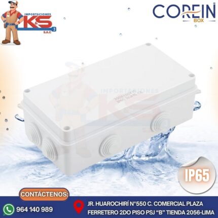 CAJA DE PASE PVC CON CONO 200X100X70MM BLANCO A PRUEBA DE AGUA IP65