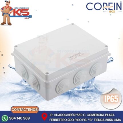 CAJA DE PASE PVC CON CONO 200X155X80MM BLANCO A PRUEBA DE AGUA IP65