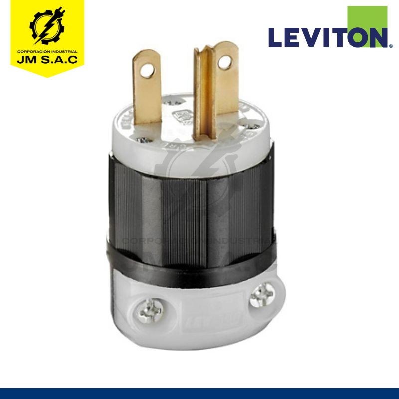 5666-C ENCHUFE 15A 250V CON LÍNEA TIERRA MODELO CHINO BLANCO Y NEGRO - Imagen 1