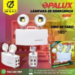 LÁMPARA DE EMERGENCIA DE METAL 40W 12V 7A GIRO DE FARO 180°