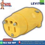 TOMA AÉREO 15A 125V CON LÍNEA TIERRA PVC AMARILLO