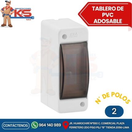 TABLERO ADOSABLE 2 POLOS PVC CON PUERTA