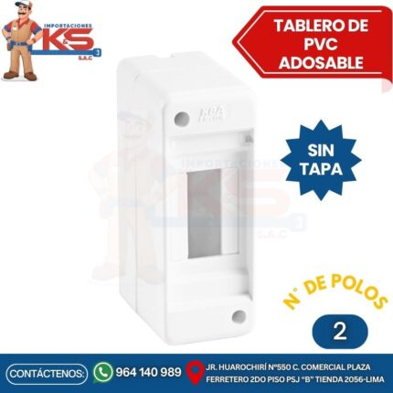 TABLERO ADOSABLE 2 POLOS PVC SIN PUERTA